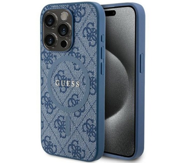 Guess 4G MagSafe Back Case - Apple iPhone 15 Pro Max (6.7") Blauw Blauw