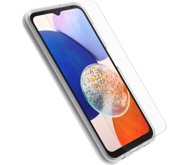 Otterbox OtterBox Drop Protection-bundel voor Galaxy A14 5G; React doorzichtige behuizing getest volgens militaire standaard en prestatie glazen schermbeschermer 2x antikrastechnologie