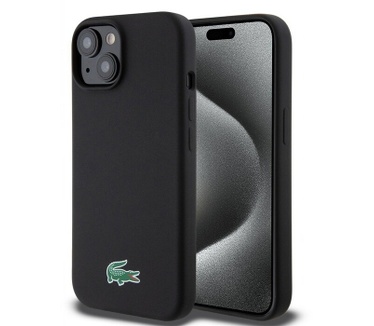Lacoste Silicone Back Case - Apple iPhone 15 (6.1") - Zwart Zwart