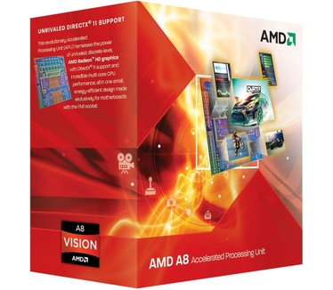 AMD Fusion AMD A serie A8-3820 - 2.8 GHz - 4 cores - 4 draden - Socket FM1 - Box
