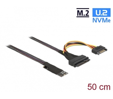 Delock M.2 Key M to U.2 SFF-8639 NVMe Adapter with 50 cm cable Zwart