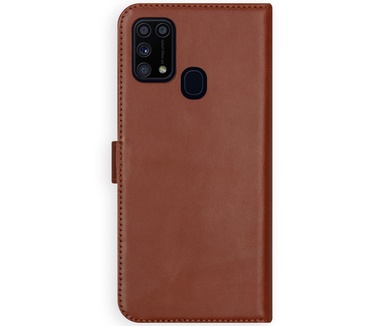 Selencia Echt Lederen Bookcase Samsung Galaxy M31 - Lichtbruin