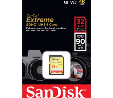 Sandisk 32GB Extreme SDHC UHS-1