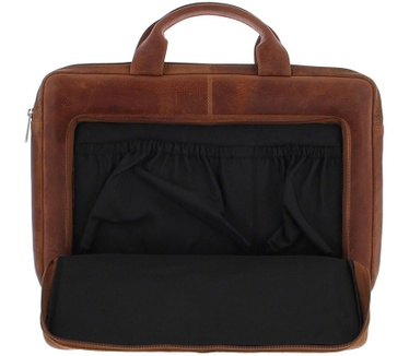 Plevier 15-15.6 inch sleeve/tas volnerf rundleer cognac