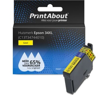 PrintAbout Huismerk Epson 34XL (C13T34744010) Inktcartridge Geel Hoge capaciteit