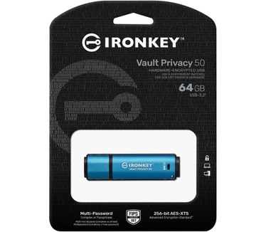 Kingston IronKey Vault Privacy 50 64GB Blauw