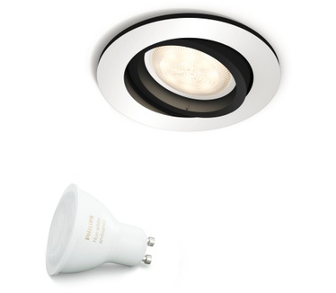 Philips Hue Milliskin inbouwspot rond aluminium (White Ambiance, excl DIM switch)