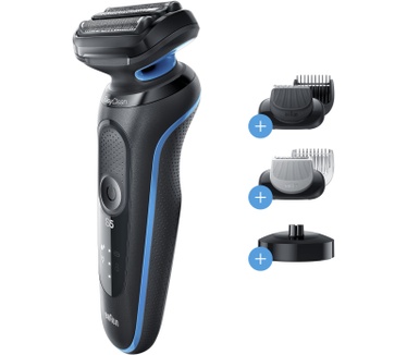 Braun Series 5 50-B4650cs Scheerapparaat Met Oplaadstandaard, 2 EasyClick-opzetstukken, Blauw