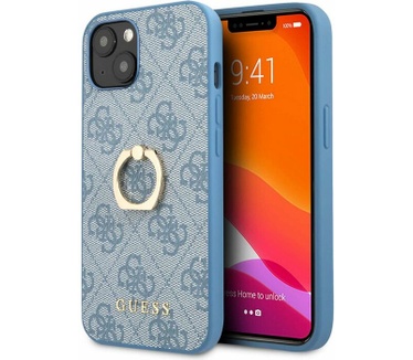 Guess 4G Ring Back Case - Apple iPhone 13 Mini (5.4") - Blauw Blauw