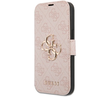 Guess 4G Metal Logo Book Case - iPhone 15 Pro Max (6.7") - Roze Roze