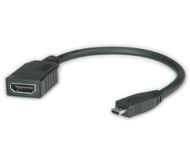 Roline HDMI High Speed Kabel mit Ethernet, HDMI F - Micro HDMI M 0,15m