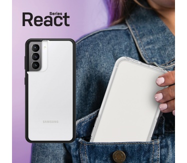Otterbox React Series voor Samsung Galaxy S21 5G, transparant/zwart - Geen retailverpakking