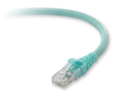 Belkin Cat. 6a Patch Cable, RJ-45 Male, RJ-45 Male, 10ft, Aqua