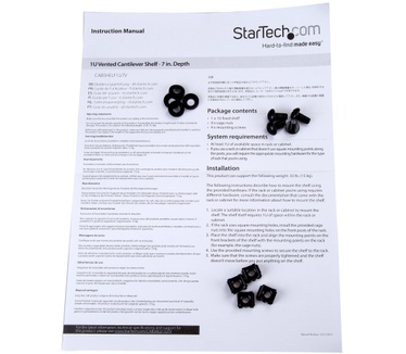 Startech.com Ventilerend 1U schap voor server rack 7" / 17,5 cm diep