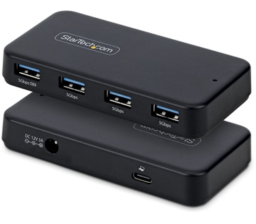 Startech.com 4-Port USB-A Hub, 5Gbps, Self Powered, 2-in-1 USB-C en USB-A Host Kabel, 1x BC 1.2 Charging Poort, Inclusief 24W Power Adapter, MacBook en Windows