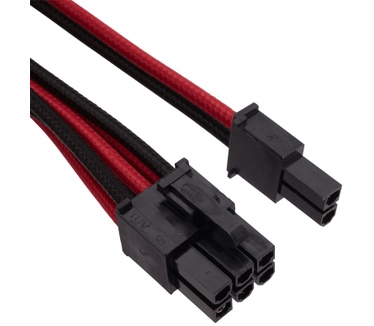 Corsair Premium Individually Sleeved PSU Cable Kit Starter Package, Type 4 (Generation 3) - Rood/Zwart Rood, Zwart