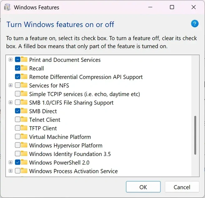 Instellingenpaneel van Windows 11 24H2 testversie KB5041865. - Bron: The Verge