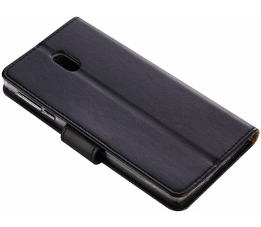 Luxe Lederen Bookcase hoesje voor de Nokia 3 - Zwart (Nokia 3) Zwart