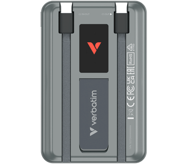 Verbatim Charge 'n' Go Two Cable Power Bank with Display Grijs