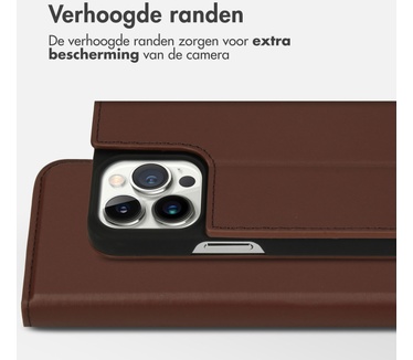 Accezz Premium Leather Slim Bookcase iPhone 13 Pro - Bruin