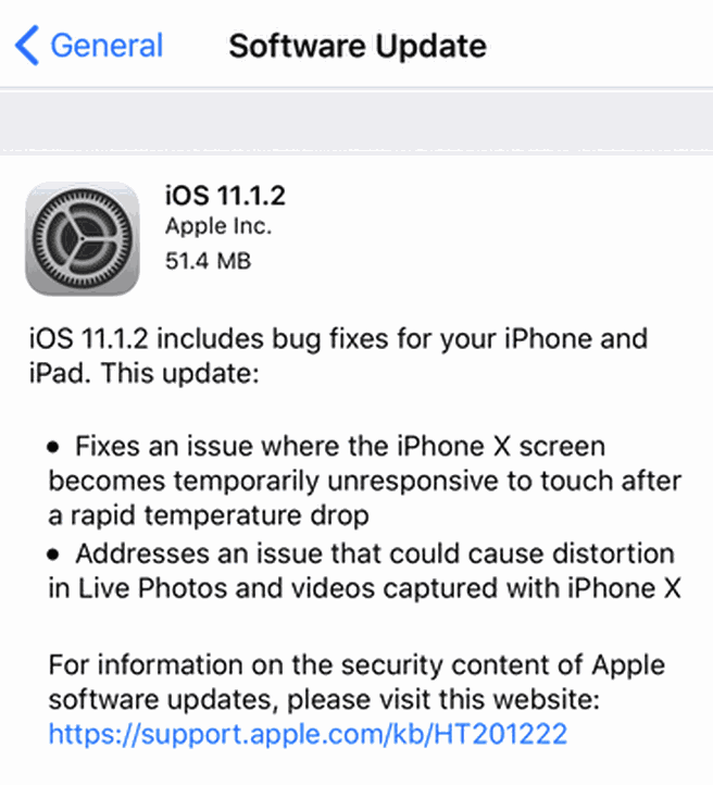iPhone X-update