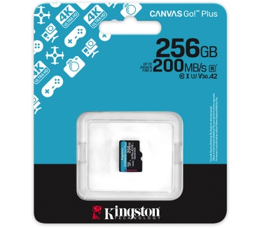 Kingston 256GB microSDXC Canvas Go! Plus Gen4 200R A2 U3 enkel pakket zonder adapter