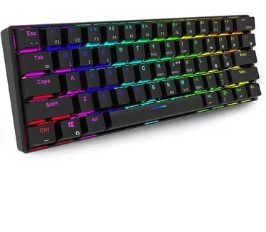 Royal Kludge RK61 Tri-Mode RGB 61 Keys Hot Swappable Mechanical Keyboard Black (Brown Switch)