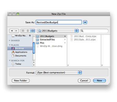 WinZip Mac Edition screenshot (481 pix)