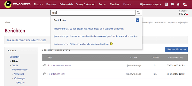 Zoek DM's
