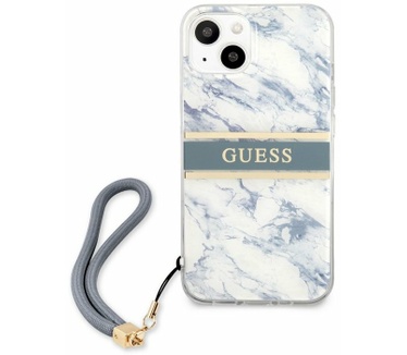 Guess Marble Stripe Back Case - Apple iPhone 13 (6.1") - Blauw Blauw
