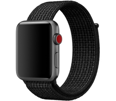 Apple Geweven sportbandje van Nike - Zwart/platina (42 mm)