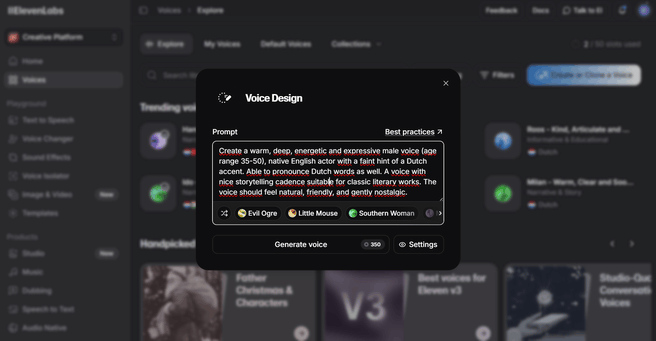 ElevenLabs Voice Design