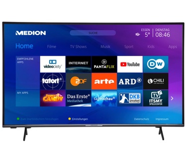 Medion LIFE X14351 Smart-TV | 108 cm (43 inch) Ultra HD Display | HDR | Micro Dimming | PVR ready | Netflix | Amazon Prime Video | Bluetooth | HD Triple Tuner | CI+