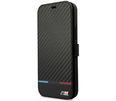 BMW M Tricolor Carbon Book Case - Apple iPhone 13 (6.1") - Zwart Zwart