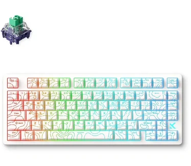 MCHOSE Jet 75 Hall Effect Magnetic Switch Gaming Keyboard White Topographic