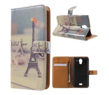 Huawei Y3 / Y360 Wallet Case - hoesje met stand - Eiffel Tower