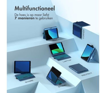 Accezz 360 Slim Keyboard Bookcase iPad 10.2 (2019/2020/2021) / Pro 10.5 - Donkerblauw