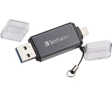 Verbatim iStore &#8216;n&#8217; Go Dual 64GB Grijs