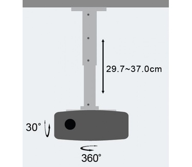 Techly Projector Ceiling Stand Extension 30-37 cm Silver ICA-PM 102S