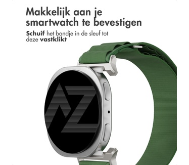 Accezz Nylon Alpine bandje voor de Samsung Galaxy Watch 9 (40/44mm) / Watch 8 (40/44mm) / Classic (46mm) - Olive Green