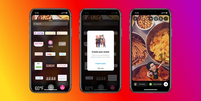 Meta 3D-avatars in Instagram Stories