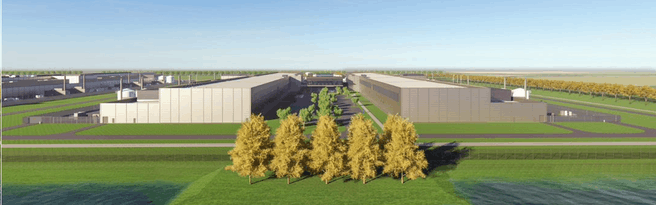 Artist impression Meta-datacenter Zeewolde