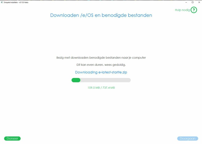 Installatie /e/, augustus 2021