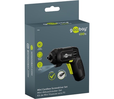 Goobay Mini Cordless Screwdriver Set, 31 Pcs. - pistol-gr