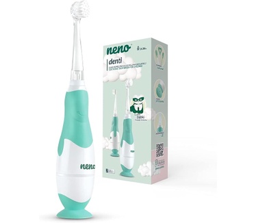 Neno® Denti Elektrische tandenborstel voor baby's, voeding en kinderen, 3 m - 36 m, waterdicht, 3 massagekoppen, IPX7