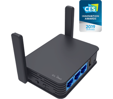 GL iNet GL iNet GL-AR750-S Slate Gigabit Tavel Router Zwart