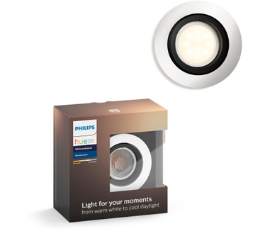 Philips Hue Milliskin inbouwspot rond aluminium (White Ambiance, excl DIM switch)