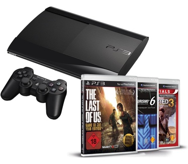 Sony PlayStation 3 Slim (2012) 500GB + Gran Turismo 6 + The Last Of Us + Uncharted 3 Zwart