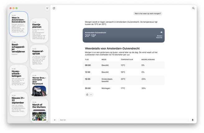 Siri AI-app in macOS 27