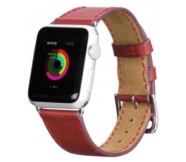 hoco Platinum Lederen Watchband Apple Watch (38mm) - Wine Red